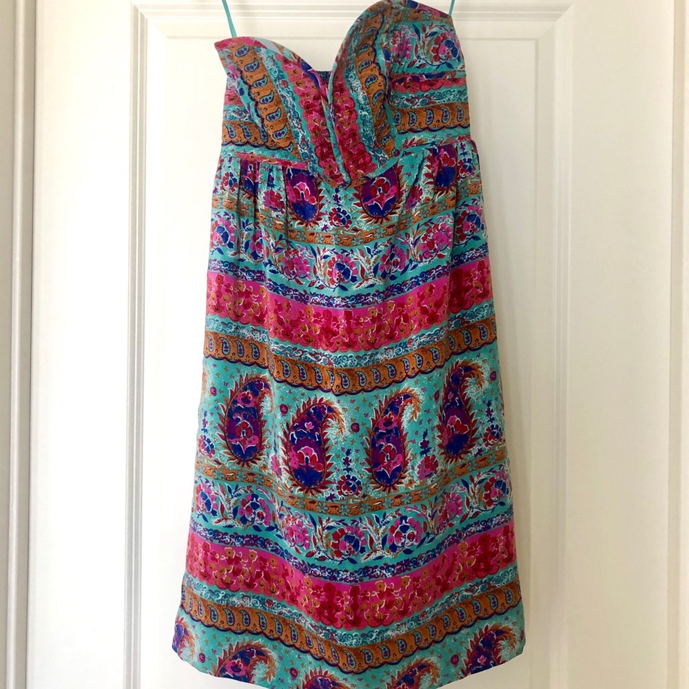 Anthropologie Maple Bustier Silk Dress